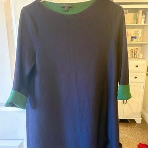 COS wool sweater in navy/green two tone sweater